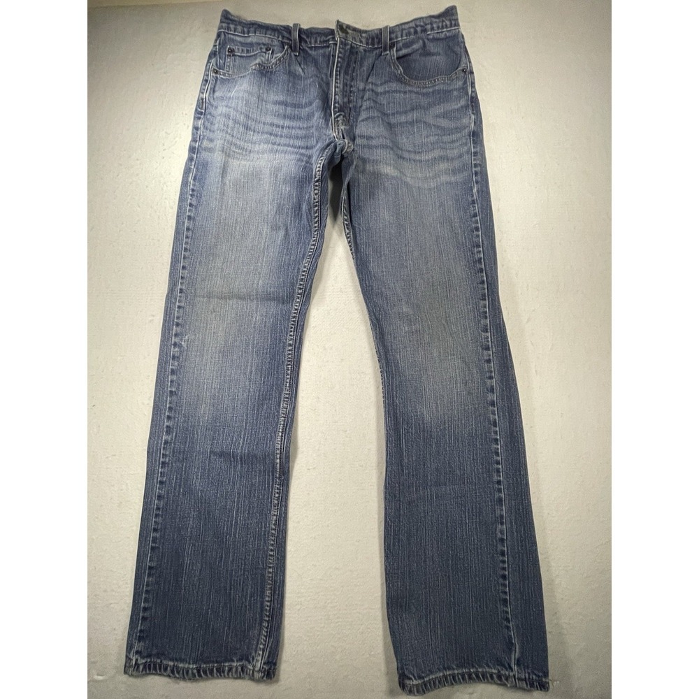 Levi Strauss Signature Jeans Mens 36x36 Blue Light Wash Straight Leg Zip Fly